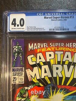 Marvel Super Heroes #13 CGC 4.0 1st Carol Danvers Captain Ms. Marvel Key fresh