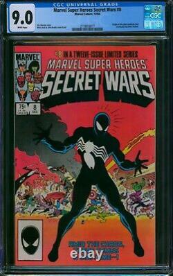 Marvel Super Heroes Secret Wars #8? CGC 9.0 WHITE Pages? 1st Black Suit 1984