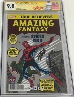 Marvel True Believers Amazing Fantasy #15 Signed Stan Lee CGC 9.8 SS Red Label