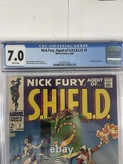 NICK FURY AGENT OF SHIELD #1 CGC 7.0 White Pages Marvel 1968 Steranko EXCELLENT