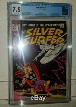 SILVER SURFER #4 CGC 7.5 vs THOR Stan Lee Buscema classic cover art 1969 MARVEL