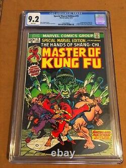 SPECIAL MARVEL EDITION 15 Master of Kung Fu 1st SHANG-CHI CGC 9.2 WHITE PAGES
