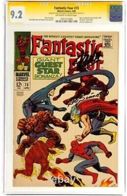 STAN LEE Signed 1968 FANTASTIC FOUR #73 SS Marvel Comics CGC 9.2 NM- SPIDER-MAN