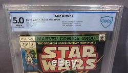 STAR WARS #1 (Rare 35 Cent Price Variant) CBCS 5.0 VF Marvel Comics 1977 cgc. 35