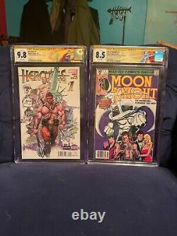 Sig Series Lot Moon Knight 1 CGC SS 8.5 & 9.8 CGC SS Hercules 1, both sketched