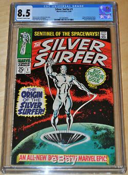 Silver Surfer #1 CGC 8.5 (OFF-WHITE TO WHITE PAGES) Origin revealed, 1st Series