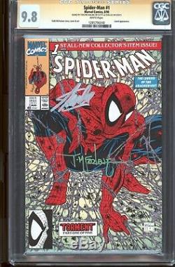 Spider-Man #1 CGC 9.8 SSx2 (WP) Signed STAN LEE & Todd McFarlane Green Variant