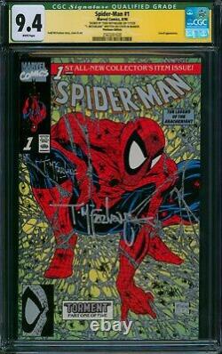 Spider-Man #1 PLATINUM Edition? CGC 9.4 SIGNED by TODD MCFARLANE? Marvel 1990