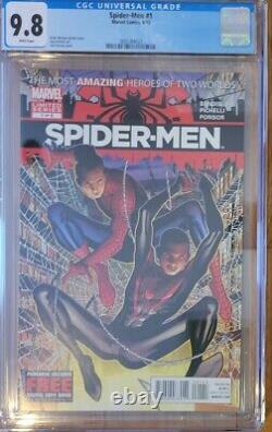 Spider-men 1 Cgc 9.8 First Peter Parker Miles Morales Marvel 2012