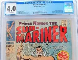 Sub-Mariner #1 CGC 4.0, 1st solo Silver Age app & Origin of Sub-Mariner