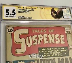 TALES OF SUSPENSE #39 CGC 5.5 SS STAN LEE 1st Appearance Iron Man