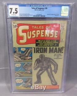 TALES OF SUSPENSE #39 (Iron Man 1st app. & origin) CGC 7.5 VF- Marvel Comic 1963