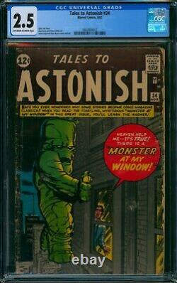 TALES to ASTONISH #34? CGC 2.5? Kirby Art + Stan Lee Story! Marvel Comic 1962