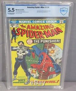THE AMAZING SPIDER-MAN #129 (Punisher 1st app.) CBCS 5.5 FN- Marvel 1974 cgc