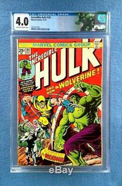 THE INCREDIBLE HULK #181 CGC 4.0 OWithWHITE PAGES FIRST WOLVERINE MARVEL COMICS