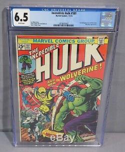 THE INCREDIBLE HULK #181 (Wolverine 1st appearance) CGC 6.5 FN+ Marvel 1974