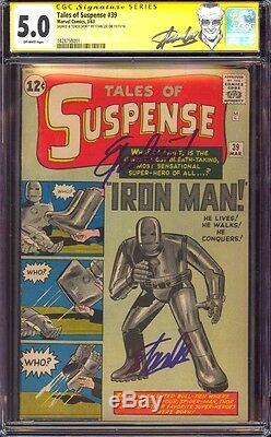 Tales Of Suspense 39 Cgc 5.0 Ss Stan Lee Quoted Excelsior! Label 1st Iron Man