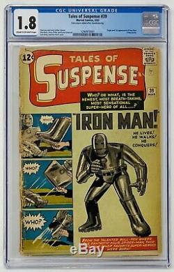 Tales of Suspense #39 CGC 1.8 Marvel 1963. Origin & First App. Of Iron Man