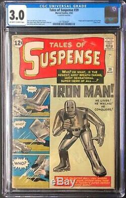 Tales of Suspense #39 CGC 3.0 (Mar 1963, Marvel) Iron Man 1st App
