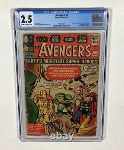 The Avengers #1 CGC 2.5 MEGA KEY! (Origin & 1st Avengers!) 1963 Marvel