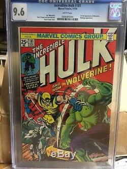 The Incredible Hulk #181 CGC 9.6. Hulk, Wolverine, - Rare White Pages