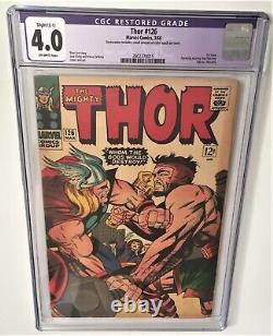Thor #126 CGC 4.0 Off-White Pages Marvel 1966 First Issue Thor vs Hercules
