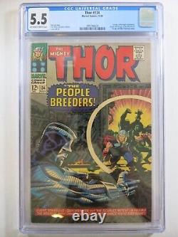 Thor #134 CGC 5.5 OWithW 1st App HIGH EVOLUTIONARY & MAN-BEAST! Marvel Comics 1966