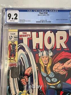 Thor #160 CGC 9.2 W Classic Jack Kirby Galactus Cover