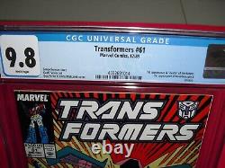 Transformers #61 newsstand CGC 9.8 WHITE PAGES from 1989! Marvel 1st Unicron E52