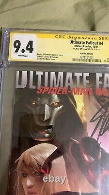 Ultimate Fallout #4 Djurdjevic Variant 1st Miles Morales CGC 9.4 Signed Stan Lee