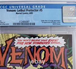Venom Lethal Protector #5 (1993) Key Issue 1st Appearances CGC Graded 9.8