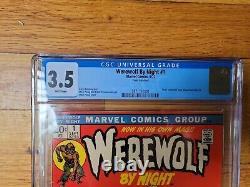 Werewolf By Night #1 CGC 3.5 White Pages 1st WWBN Solo Series MCU Marvel 1972