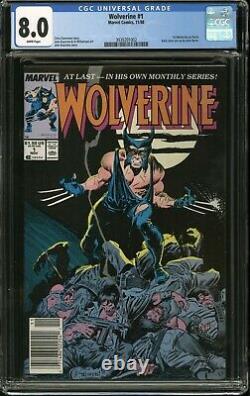 Wolverine 1 Cgc 8.0 White Pages Newsstand News Stand Edition Marvel Comics 1988