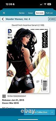 Wonder Woman #38 Finch Variant 1100 CGC 9.0 Looks Signed By fine