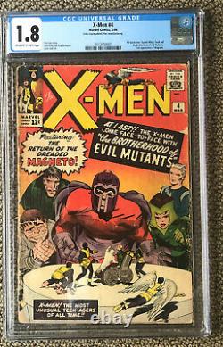 X-MEN 4 CGC 1.8 1ST Appearance Of Scarlet Witch Quicksilver Toad Marvel 1964