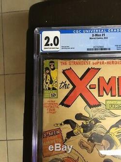 X-Men 1 CGC 2.0 Cr To OW Pgs. 1963 Stan Lee Jack Kirby 3 Day Auction No Reserve