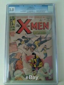 X-men 1 1963 CGC 2.0 Unrestored First X-men and Magneto